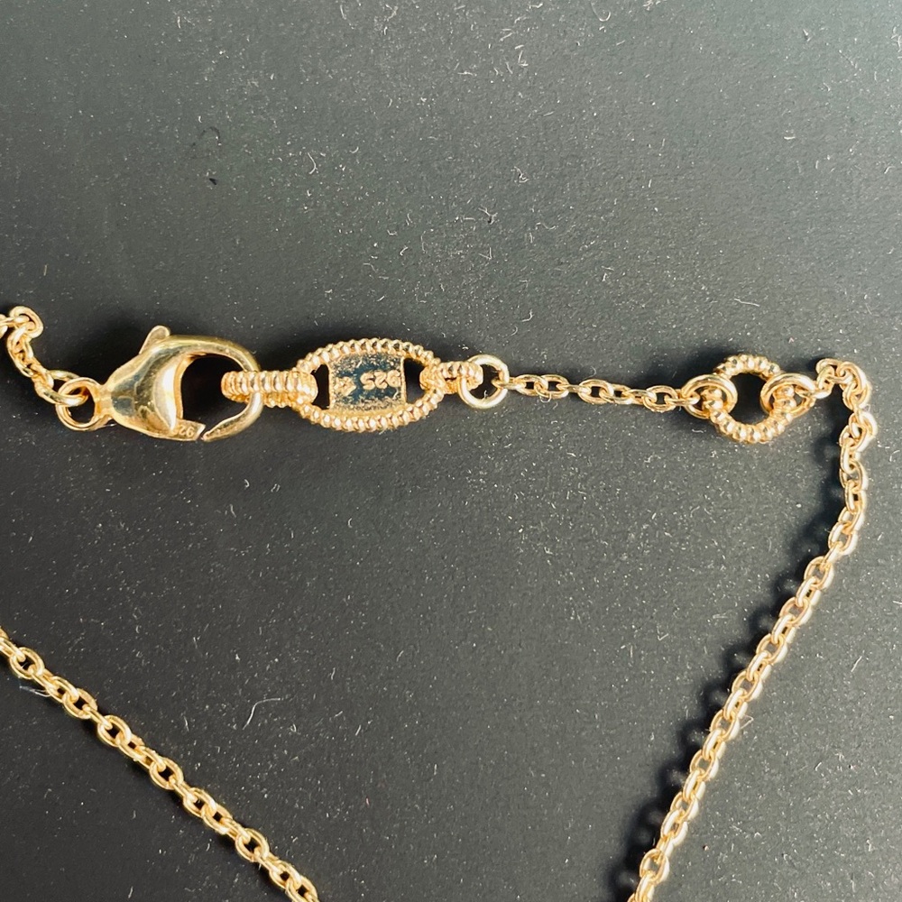 💕 Judith Ripka 5ctw Pink CZ 14k Gold Clad over 925 Silver Teardrop Necklace - Picture 3 of 6